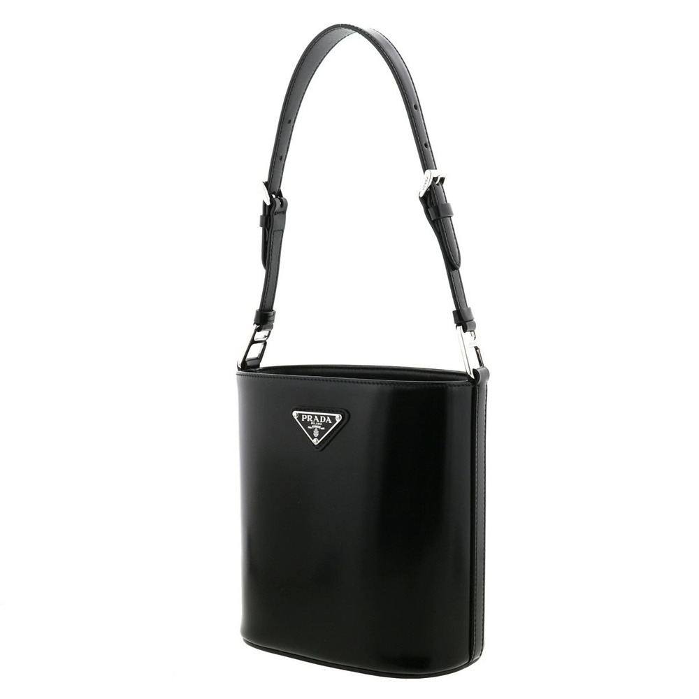 PRADA Brushed Leather Handbag Black AB - Picture 2 of 6